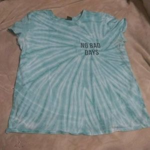 Blue no bad days crop top